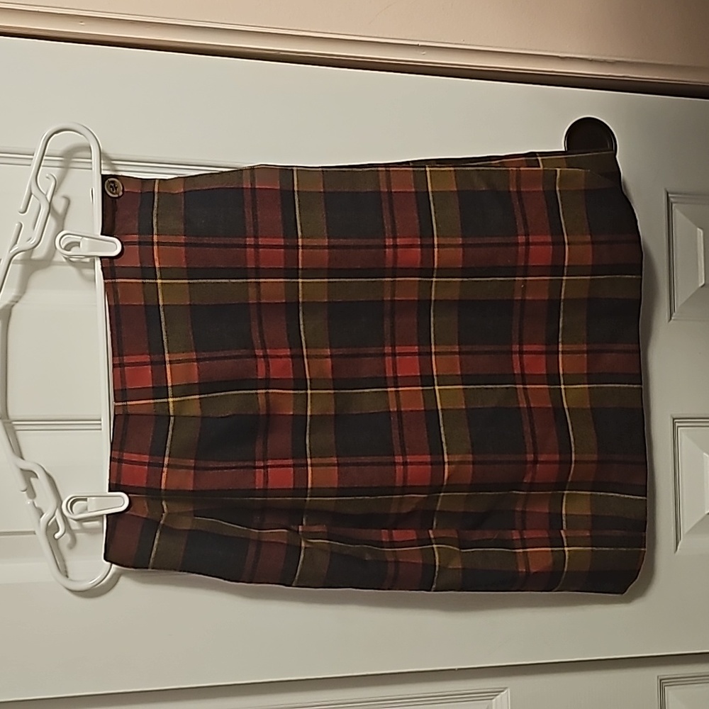 Vintage North Franklin Street midi wrap skirt plaid size 8